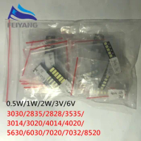 LG 2000pcs/lot 1W-2W SMD LED Kit 3V/6V 2835/3030/2828/3535/5630/7020/7030/4020/7032 UNI Cold white For TV Backlight Beads 20*100