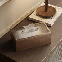 實木面紙收納盒 新款高檔木質紙巾盒客廳酒店餐廳桌面收納擺件盒新中式抽紙盒
