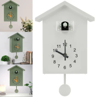 Cuckoo Clock with Chimer Cuckoo Sound Clocks with Pendulum Bird House Battery Powered Home Living Room Kitchen Wall Decoration