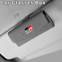 Car Glasses Case Sunglasses Storage Box Clip GR SPORT For Toyota YARiS Supra Corolla Prius Harrier Camry Tacoma RZ Accessories