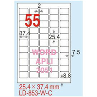 【龍德】LD-853(圓角) 雷射、影印專用標籤-紅銅板 25.4x37.4mm 20大張/包