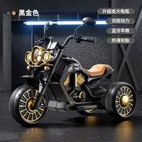 全城熱賣 - 德國暢銷兒童電動摩托車玩具寶寶一二三週歲半小女孩男童六一生日禮物（豪華遙控款）黑金色+12v7超大電瓶+雙驅動+藍牙早教+遙控+防滑輪+頭盔