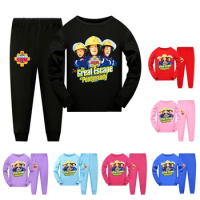 New Kids Pyjamas Set Baby Pijama Suit Sleepwear Toddler Nightwear Pants Fireman Sam Clothes For Girls Boys Costume Pajamas