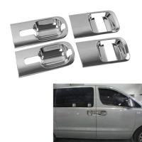 6Pcs/Set Car ABS Chrome Door Handle Bowls Cover for Hyundai Grand Starex H1 I800 2018-2020 Car Accessories