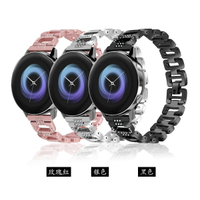 優樂悅~適用三星 Galaxy Watch Active手表 不銹鋼金屬鑲鉆D字鏈式表帶