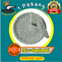 Cobek Batu Asli 100% Ukuran 16cm - Coet Batu kali Hitam Original - Tidak Rontok