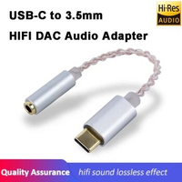 Hi Res DAC Earphone Amplifier USB Type C to 3.5mm Jack Headset Audio Adapter 32bit 384kHz Digital Decoder AUX HiFi Converter
