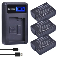 Batmax 3pc 1400mAh DMW-BLC12 DMW-BLC12E Camera Battery+LCD USB Charger for Panasonic Lumix DMC-G85,FZ200,FZ1000,G5,G6,G7,GH2,GX8