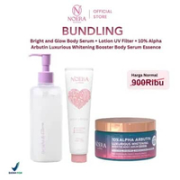 Noera Bundling Bright & Glow Body Serum + Lotion UV Filter + 10% ALPHA ARBUTIN Luxurious Whitening B