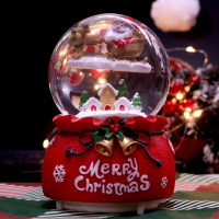 圣誕水晶球八音盒紅色布置裝飾品創意小禮物套裝送男女生兒童生日