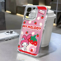 Sarung Telefon Strawberi, MY MELODY, Serasi dengan iPhone 16, 15, 11, 14, 13, 12, Pro Max, X, XR, Xs
