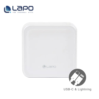 【LaPO】11200mAh 全功能無線充電行動電源_43.12Wh(WT-08P/附萬國轉接頭)-Lightning+Type-C線,柔霧白