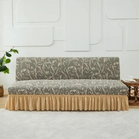 Sofa Bed Cover Skirt Batik Style / Penutup Sarung Alas SofaBed Elastis Tebal Renda Abstract - Skirt 
