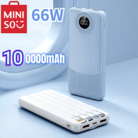 Miniso 100000mAh High Capacity Power Bank 66W Fast Charging Powerbank Portable Battery Charger for iPhone Huawei Xiaomi