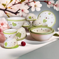 BỘ TÔ CHÉN SỨ TÁO XANH DỄ THƯƠNG