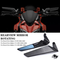 For Ducati Streetfighter V2 955 2023 Motorcycle Mirrors Modified Wind Wing Adjustable Rotating Rearview Mirror Rear Wing Mirror