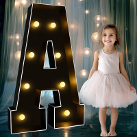 Ledido 3FT Marquee Light Up ตัวอักษรตัวอักษรโมเสคสีดำขนาดใหญ่ Lighted Marquee ตัวเลขขนาดใหญ่ Marquee
