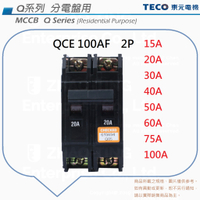 TECO 東元 QCE 100AF 無熔絲斷路器 無熔絲開關 NFB MCCB 2P