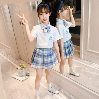 1889 # Summer Children's JK School Uniform Set for Girls - Big Kids College Style