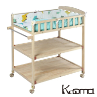 【KOOMA】嬰兒實木尿布台置物架-兩款可選(附棉墊、桿子)