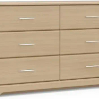 Storkcraft Brookside 6 Drawer Double Dresser (Driftwood) – GREENGUARD Gold Certified, Dresser For Nursery