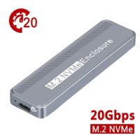 M.2 NVMe SSD Enclosure SSD Case Enclosure USB3.2 GEN2*2 20Gbps Solid State Drive Enclosure MAX 4TB for Windows Macbook PC