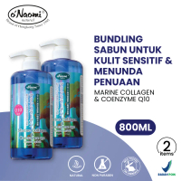 BUNDLING 2pcs o’Naomi Marine Collagen & Coenzyme Q10 Rejuvenating Bath Body Wash 800 ml Aman Untuk K