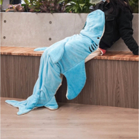 丸真動物保暖懶人毯 絨毛毯 睡袋毯 午睡毯 造型毯子 點點鯨魚 鱷魚 藍鯊魚 丸真動物保暖懶人毯