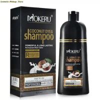 500ml Natural Organic Coconut Oil Essence Black Hair Dye Shampoo Covering Gray Hair Permanent Hair Color Dye Shampoo Hair Care
