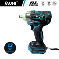 JAUHI 520 N.M Torque Brushless Electric Impact Wrench 1/2 Inch Cordless tools With Lithium-Ion Battery For Makita 18V Battery