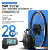 Electric Bike Conversion Kit 24V 250W Brushless Gear Front Rear Hub Wheel Motor Kit 16-29Inch 700C For ebike Conversion Kit