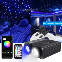 32W RGBW LED Fiber Optic Light Dual Heads Fiber Optic Star Ceiling Light kit Bluetooth app Car Roof Starry Sky Kid Room Ceiling