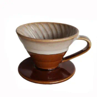 Pour-over Coffee Filter Cup Filter Cup Ceramic Spiral Vintage Kiln Conical Drip Filter Cup Filter Cup,