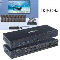8 in 1 HDMI-compatible KVM Switch USB TO HDMI-compatible Game Adapter USB HUB Multi-function USB Internet Splitter Switch 4K30Hz