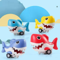 Cartoon Children's Mini Inertia Pressing Shark Car Shark Cute Animals Toys Battery Free Cute Vehicle Press To Run Baby Gifts