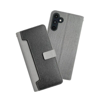 【CASE SHOP】Samsung S24 前收納側掀皮套-黑(內襯卡片夾層 翻蓋站立)