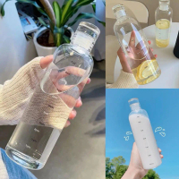 500/700ML Water Bottles With Caps Clear Heat Resistant Reusable Drinking Bottle High Value Time O6P5