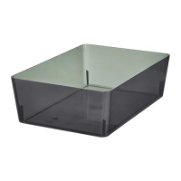 KUGGIS 收納盒, 透明 黑色, 18x26x8 公分