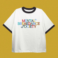 [NEW] DOWNTOWN.TH MENTAL BREAKDANCE SOCIETY Ringer Oversized T-Shirt in Black - เสื้อยืดโอเว่อไซส์ริ