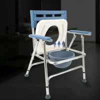 Foldable toilet wheelchair mobile toilet chair for the elderly aluminum alloy commode chair bath chair for pregnant women