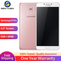 Original Samsung Galaxy C9 Pro 4G Mobile Phone Dual SIM Card 6.0'' 6GB RAM 64GB ROM CellPhone 16MP*2 OctaCore Android SmartPhone