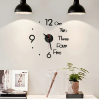 3D Mirror Wall Clock Modern Design Creative Acrylic Quartz Wall Clocks Stickers