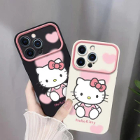 Sanrio Anime Hello Kitty Kawaii Phone Case for Iphone15Promax 14 13 12 11 Plus Fall Prevention Mobile Phone Case Accessories