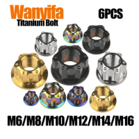 Wanyifa Titanium Nut M6/M8/M10/M12/M14/M16 Fancy Bolt Cap for Motorcycle Accessories 6Pcs
