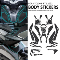 2022 FOR CYCLONE RT2 RT 2 Motorcycle Body Tank Foot Pedal Anti Skid Scratch Rubber Carbon Fiber Pattern Protective Sticker Pads