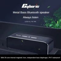 Cyboris T11 30W Wireless Bluetooth Speaker Metal IPX7 Waterproof Subwoofer 3D Surround Stereo Sound Effect Portable Speaker