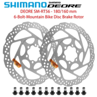 Shimano DEORE SM-RT56 MTB Bicycle Brake Disc 160mm/180mm Discs Rotor 6 Bolt Mountain Bike Brake Disk Bicycle Accessories 2PCS