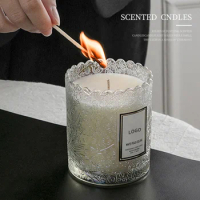 Candle Soy Wax Glass Jar Aromatherapy Pillar Candle In Glass Jar Candles
