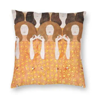 Beethoven Choir Of Angels Square Pillow Case Home Decorative Gustav Klimt Cushion Cover Throw Pillow for Car Printing