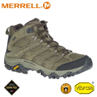 【MERRELL 美國 男 MOAB 3 SMOOTH MID GORE-TEX中筒登山鞋《軍綠》】ML036373/健行鞋
